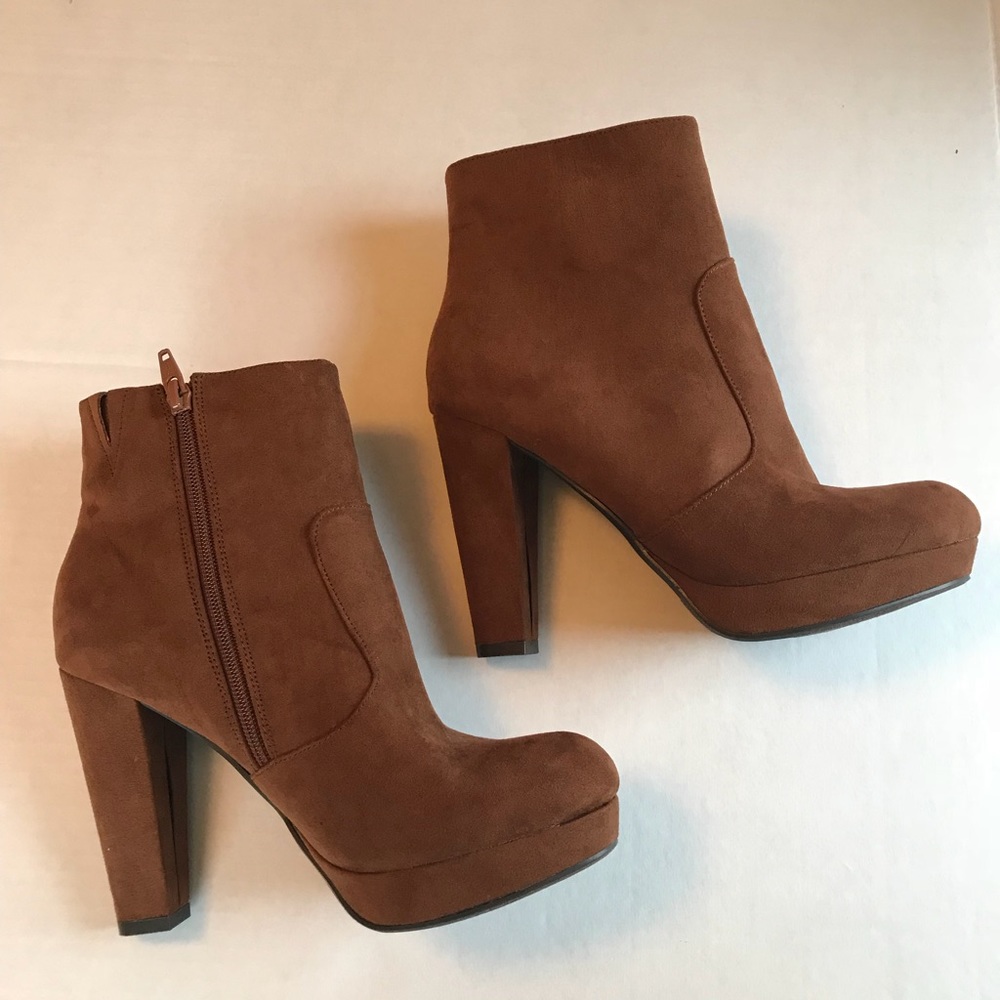 Suede heeled ankle boots